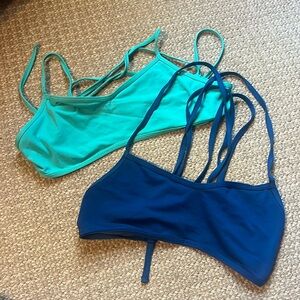 Two bikini tops